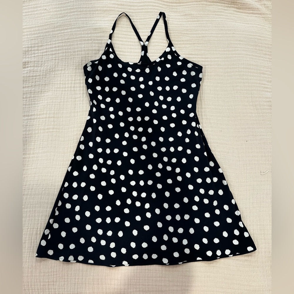 Outdoor Voices Exercise Dress - Black&White Polka Dot Dress